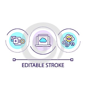 Cloud data storage loop concept icon