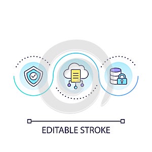 Cloud data storage loop concept icon