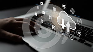 Cloud data storage and network backup system concept Parse