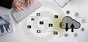 Cloud data storage and network backup system concept Parse