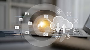 Cloud data storage and network backup system concept Parse