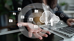 Cloud data storage and network backup system concept Parse