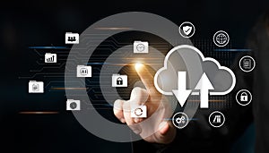 Cloud data storage and network backup system concept Parse