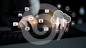 Cloud data storage and network backup system concept Parse