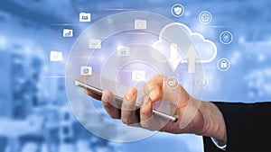 Cloud data storage and network backup system concept Parse