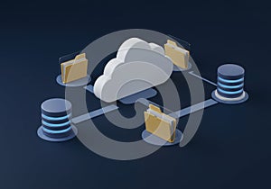Cloud Data Storage Network with Server and Folders