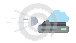 Cloud Data Storage: Secure Information Hosting & Access, vector design Generative AI