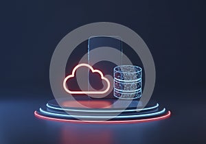 Cloud Data Storage with Smartphone Technology Concept