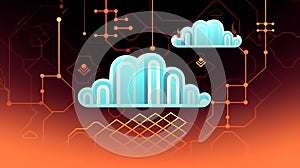 Cloud data storage, data transfer concept. AI generated