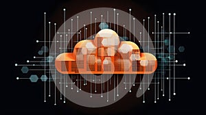 Cloud data storage, data transfer concept. AI generated
