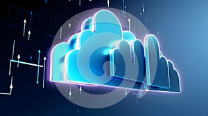 Cloud data storage, data transfer concept. AI generated