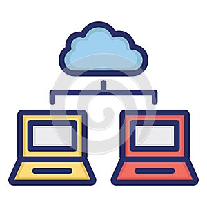 Cloud data store  Isolated Vector icon easily edit or modify