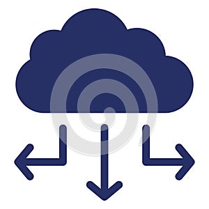 Cloud data store  Isolated Vector icon easily edit or modify