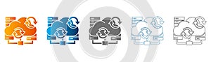 Cloud Data Sync Icon Set Vector Illustration Flat Design