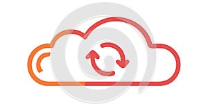 Cloud Data Sync Icon, vector design Generative AI