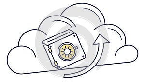Cloud Data Sync and Upload Process Icon, vector design Generative AI