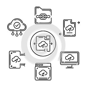 Cloud Data Synchronization And Backup Illustration Computing