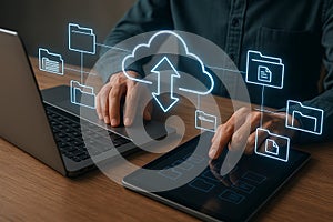 Cloud data synchronization and file management concept