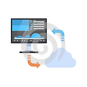 Cloud Data Synchronization Icon Computer Connection Database Access Synchronize Technology
