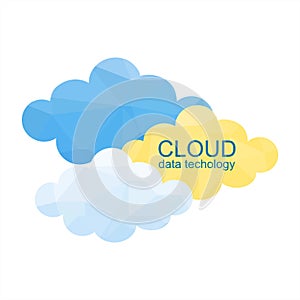 Cloud data technology. Polygon concept or background.