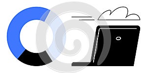 Cloud Data Transfer with Digital Pie Chart Analytics and Device Connectivity