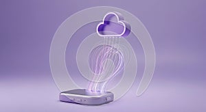 Cloud Data Transfer to Mobile Device - Digital Connection Concept
