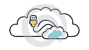 Cloud Data Transfer USB Connectivity Vector, vector design Generative AI