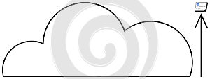Cloud Data Upload Concept with File Transfer and Cloud Storage Arrow