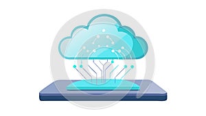 Cloud Data Upload & Download Vector Illustration, vector design Generative AI