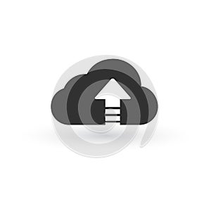 Cloud Data Upload Icon, vector illustration isolated on white background