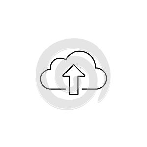 Cloud Data Upload Outline Silhouette