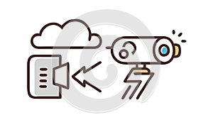 Cloud Data Upload Server Vector Icon, vector design Generative AI
