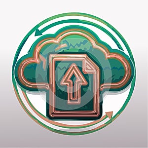 Cloud Data Upload and Sync Icon