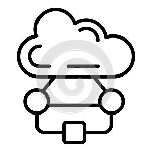 Cloud data workflow icon outline vector. Work process