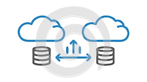 Cloud Database Data Storage Solutions, vector design Generative AI