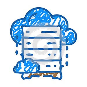 cloud database icon doodle illustration