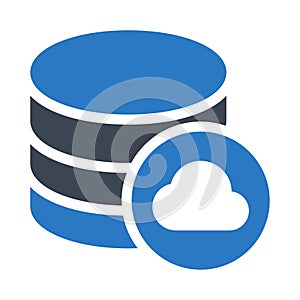 Cloud database glyphs double color icon
