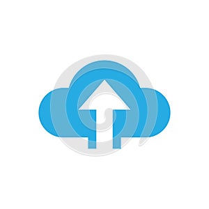Cloud database hosting icon design on white background. Electronic computing technology sign.