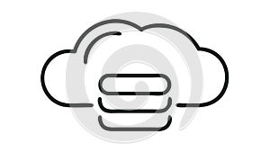 Cloud database icon, for data storage and server management, vector design Generative AI
