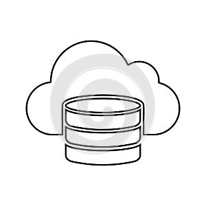 cloud database icon. Element of cyber security for mobile concept and web apps icon. Thin line icon for website design and