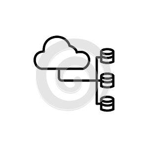Cloud database icon vector set collection for web