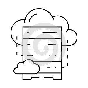 cloud database line icon vector illustration