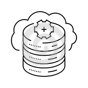 cloud database line icon vector illustration
