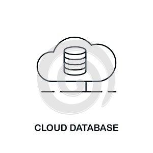 Cloud Database outline icon. Thin line style from big data icons collection. Pixel perfect simple element cloud database