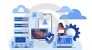 Cloud Database Security and Data Management Concept