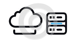 Cloud Database Server Icon for Online Data Storage and Network Computing Tech, vector design Generative AI