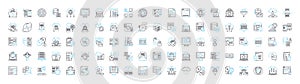 Cloud development vector line icons set. Cloud, Development, Platform, Architecture, Deployment, Management