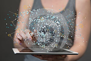 cloud Digital Network and data concept