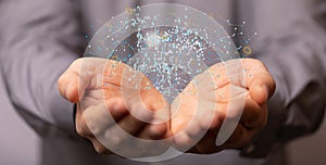 Cloud digital network and data concept