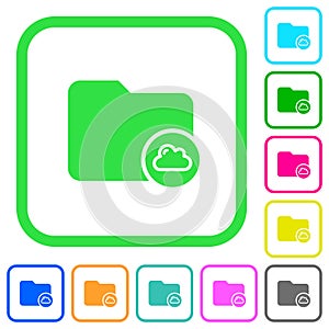 Cloud directory vivid colored flat icons